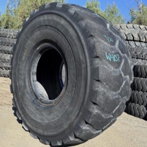 <font color='#da2127' font size ='2'><b>26.5R25 Bridgestone OTR Tire E-4 L-4 VSNTZ 2-Star </font></b><br><font size ='1' color='grey'>CONDITION: </font><font size ='2'>Used<br><font size ='1' color='grey'>TREAD DEPTH:</font><font size ='2'>  9/32nds<br><font size ='1' color='grey'>DETAILS:</font><font size ='2'> Clean, Delaminating Tread<br><font size ='1' color='grey'>REF #:</font><font size ='2'> W407<br><font size ='1' color='grey'>LOCATION:</font><font size ='2'> San Jacinto, CA