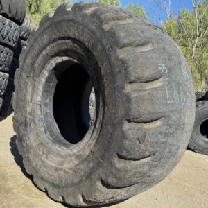 <font color='#da2127' font size ='2'><b>35/65X33 Titan OTR Tire L-5 L-5S LD250 H/T 42-Ply </font></b><br><font size ='1' color='grey'>CONDITION: </font><font size ='2'>Used<br><font size ='1' color='grey'>TREAD DEPTH:</font><font size ='2'>  69/32nds<br><font size ='1' color='grey'>DETAILS:</font><font size ='2'> Clean, Rock Cuts on One Sidewall, Uneven Wear<br><font size ='1' color='grey'>REF #:</font><font size ='2'> L002<br><font size ='1' color='grey'>LOCATION:</font><font size ='2'> San Jacinto, CA