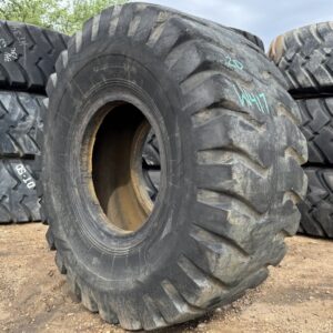 <font color='#da2127' font size ='2'><b>23.5X25 Prime-X OTR Tire E-3 L-3 Mega Rock 300 20-Ply </font></b><br><font size ='1' color='grey'>CONDITION: </font><font size ='2'>Used<br><font size ='1' color='grey'>TREAD DEPTH:</font><font size ='2'>  20/32nds<br><font size ='1' color='grey'>DETAILS:</font><font size ='2'> Clean, Aged, Ran Low Cracks<br><font size ='1' color='grey'>REF #:</font><font size ='2'> W417<br><font size ='1' color='grey'>LOCATION:</font><font size ='2'> Amarillo, TX