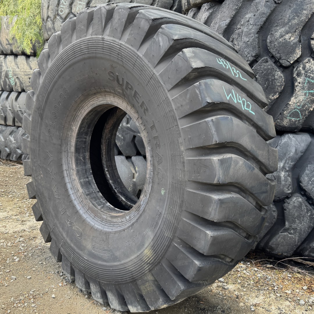 <font color='#da2127' font size ='2'><b>21.00X25 Galaxy OTR Tire L-3 E-3 IND-3 Super Trac 40-Ply </font></b><br><font size ='1' color='grey'>CONDITION: </font><font size ='2'>Used<br><font size ='1' color='grey'>TREAD DEPTH:</font><font size ='2'> 41/32nds<br><font size ='1' color='grey'>DETAILS:</font><font size ='2'> Clean<br><font size ='1' color='grey'>REF #:</font><font size ='2'> W422<br><font size ='1' color='grey'>LOCATION:</font><font size ='2'> San Jacinto, CA