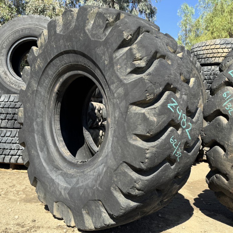 <font color='#da2127' font size ='2'><b>23.5X25 Firestone OTR Tire L-5 SDT LD Super Deep Tread 16-Ply </font></b><br><font size ='1' color='grey'>CONDITION: </font><font size ='2'>Used<br><font size ='1' color='grey'>TREAD DEPTH:</font><font size ='2'> 62/32nds<br><font size ='1' color='grey'>DETAILS:</font><font size ='2'> Clean, Rock Cuts on One Sidewall<br><font size ='1' color='grey'>REF #:</font><font size ='2'> Z482<br><font size ='1' color='grey'>LOCATION:</font><font size ='2'> San Jacinto, CA