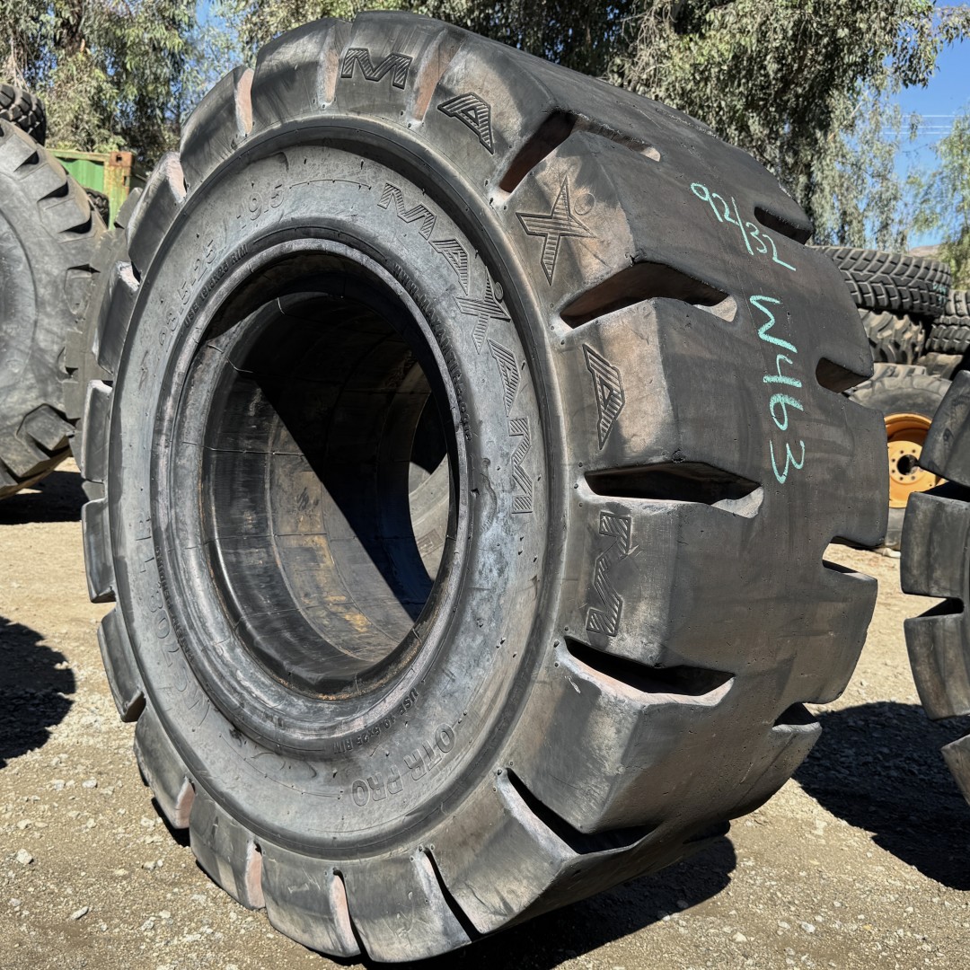 <font color='#da2127' font size ='2'><b>23.5X25 Maxam OTR Tire L-5 MS708 TR OTR Pro Solid </font></b><br><font size ='1' color='grey'>CONDITION: </font><font size ='2'>Used<br><font size ='1' color='grey'>TREAD DEPTH:</font><font size ='2'> 92/32nds<br><font size ='1' color='grey'>DETAILS:</font><font size ='2'> Clean, V53320, Fits 19.5X25 Rim<br><font size ='1' color='grey'>REF #:</font><font size ='2'> W463<br><font size ='1' color='grey'>LOCATION:</font><font size ='2'> San Jacinto, CA