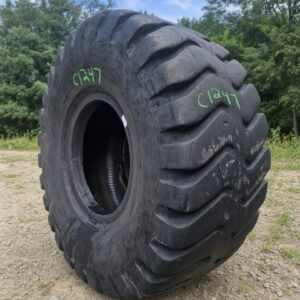 <font color='#da2127' font size ='2'><b>33.5X33 Bridgestone OTR Tire E-4 R-Lug RLug 32-Ply </font></b><br><font size ='1' color='grey'>CONDITION: </font><font size ='2'>Used<br><font size ='1' color='grey'>TREAD DEPTH:</font><font size ='2'>  26/32nds<br><font size ='1' color='grey'>DETAILS:</font><font size ='2'> Clean, Circumference Spots, Bead Spots<br><font size ='1' color='grey'>REF #:</font><font size ='2'> C1247<br><font size ='1' color='grey'>LOCATION:</font><font size ='2'> Pittsburgh, PA