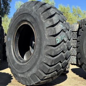 <font color='#da2127' font size ='2'><b>29.5X35 Firestone OTR Tire E-3 L-3 SRG Super Rock Grip 34-Ply </font></b><br><font size ='1' color='grey'>CONDITION: </font><font size ='2'>Used<br><font size ='1' color='grey'>TREAD DEPTH:</font><font size ='2'>  45/32nds<br><font size ='1' color='grey'>DETAILS:</font><font size ='2'> Clean, Curb Wear on One Sidewall<br><font size ='1' color='grey'>REF #:</font><font size ='2'> D720<br><font size ='1' color='grey'>LOCATION:</font><font size ='2'> San Jacinto, CA