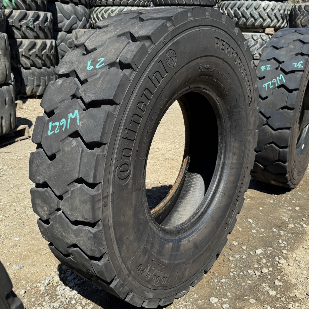 <font color='#da2127' font size ='2'><b>10.00R20 Continental OTR Tire Forklift ContiRT20 18-Ply </font></b><br><font size ='1' color='grey'>CONDITION: </font><font size ='2'>Used<br><font size ='1' color='grey'>TREAD DEPTH:</font><font size ='2'> 29/32nds<br><font size ='1' color='grey'>DETAILS:</font><font size ='2'> Clean<br><font size ='1' color='grey'>REF #:</font><font size ='2'> W627<br><font size ='1' color='grey'>LOCATION:</font><font size ='2'> San Jacinto, CA