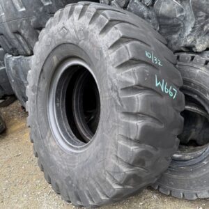 <font color='#da2127' font size ='2'><b>18.00X25 Goodyear OTR Tire E-3 L-3 ELV3A ELV-3A 40-Ply </font></b><br><font size ='1' color='grey'>CONDITION: </font><font size ='2'>Used<br><font size ='1' color='grey'>TREAD DEPTH:</font><font size ='2'>  10/32nds<br><font size ='1' color='grey'>DETAILS:</font><font size ='2'> Clean, Mildly Weathered Tread<br><font size ='1' color='grey'>REF #:</font><font size ='2'> W667<br><font size ='1' color='grey'>LOCATION:</font><font size ='2'> San Jacinto, CA