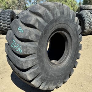 <font color='#da2127' font size ='2'><b>29.5X25 Goodyear OTR Tire E-3 L-3 SHRL Super Hard Rock Lug 28-Ply </font></b><br><font size ='1' color='grey'>CONDITION: </font><font size ='2'>Used<br><font size ='1' color='grey'>TREAD DEPTH:</font><font size ='2'>  31/32nds<br><font size ='1' color='grey'>DETAILS:</font><font size ='2'> Clean, Aged<br><font size ='1' color='grey'>REF #:</font><font size ='2'> Z636<br><font size ='1' color='grey'>LOCATION:</font><font size ='2'> San Jacinto, CA